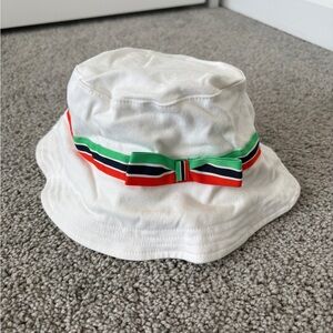 Janie and Jack Toddler Girl White Bucket Sun Hat 12-24 months